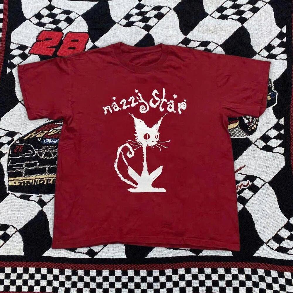 Red And White Nazzie Star Cat T Shirt
